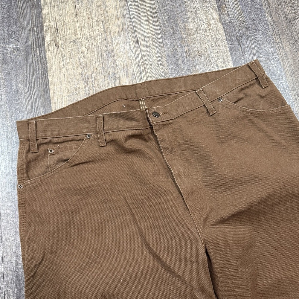Dickies Carpenter Pants Mens 40x30 Brown Duck Canvas Workwear Utility Relaxed - Picture 4 of 15